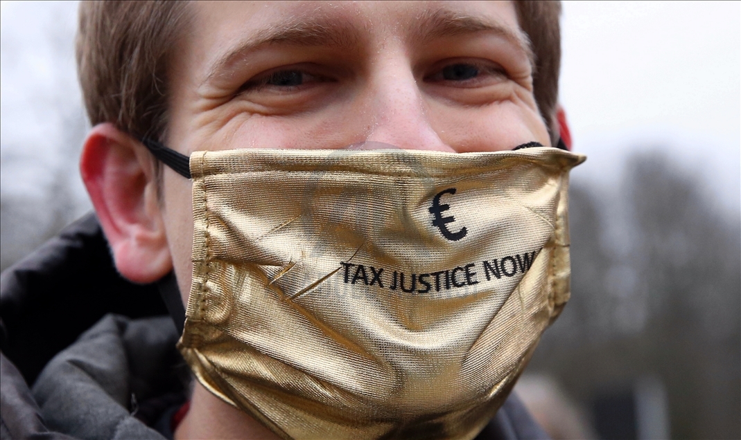 Manifestaciones contra las políticas de impuestos en Bruselas, Bélgica