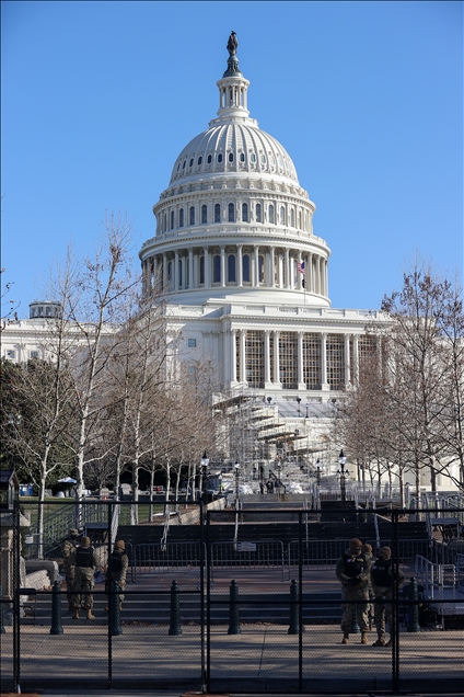 The U.S Capitol building is fenced after the massive protest  