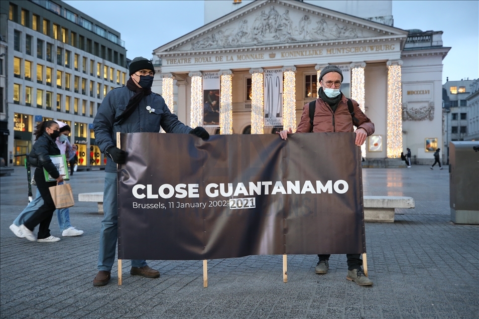 Protesta en Bélgica en el 19º aniversario de la apertura de Guantánamo