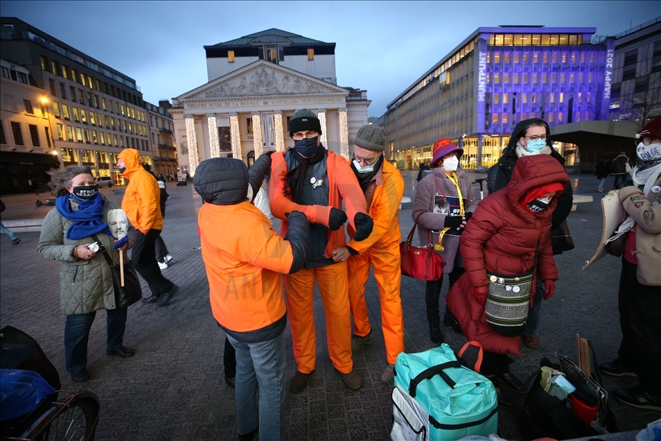 Protesta en Bélgica en el 19º aniversario de la apertura de Guantánamo