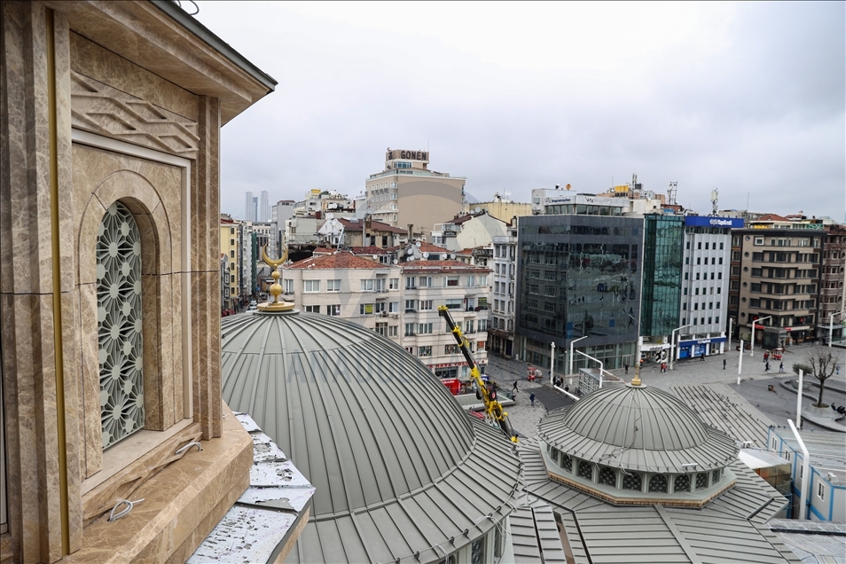 Taksim'de yapılan caminin genel inşaatının yüzde 95'i tamamlandı