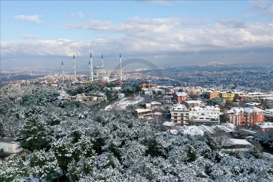 بارش برف زیبای زمستانی در استانبول ترکیه