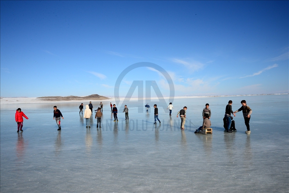 Frozen Lake Arin in Turkey's Bitlis