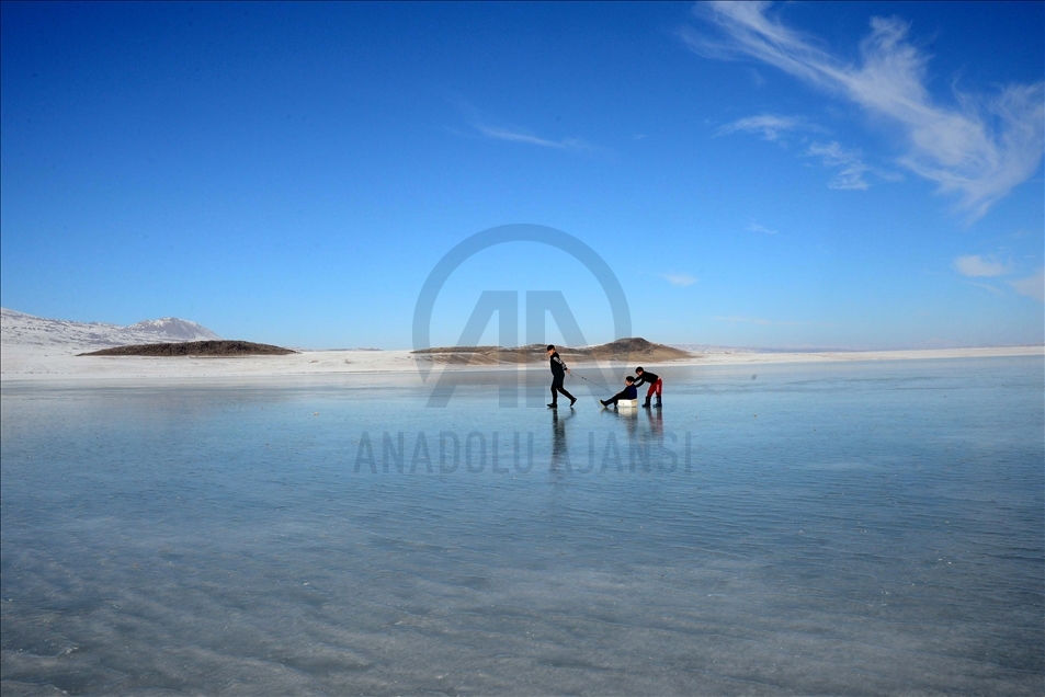 Frozen Lake Arin in Turkey's Bitlis
