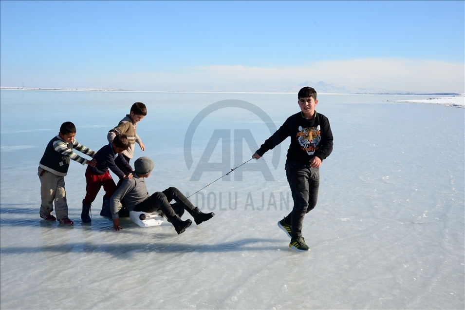 Frozen Lake Arin in Turkey's Bitlis