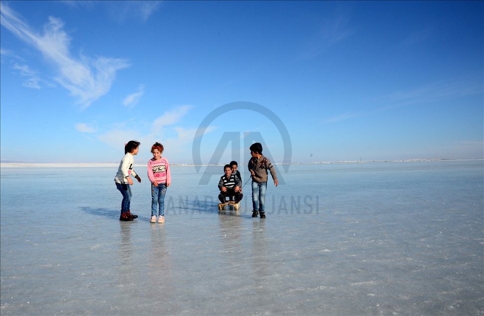 Frozen Lake Arin in Turkey's Bitlis