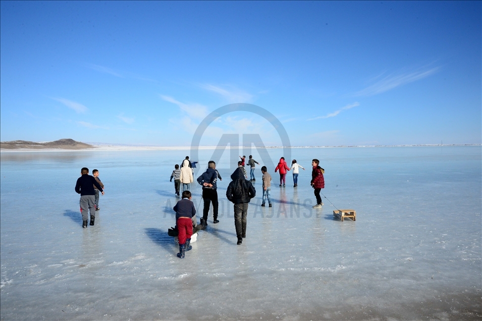 Frozen Lake Arin in Turkey's Bitlis