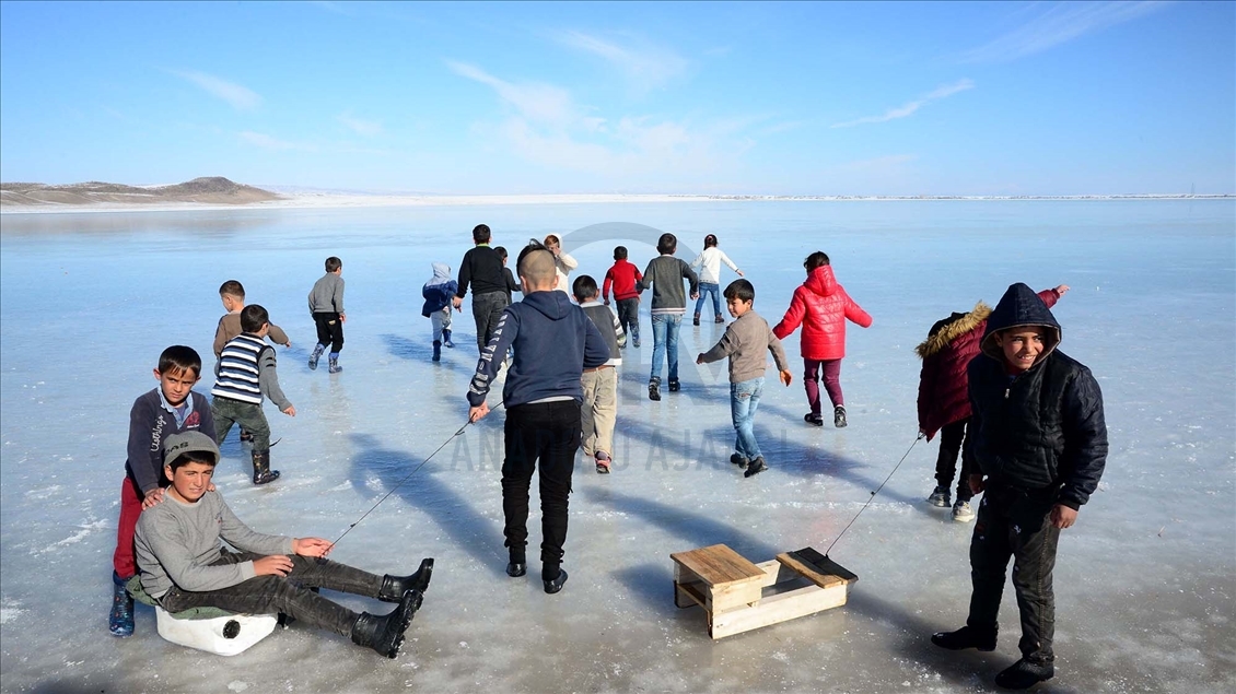 Frozen Lake Arin in Turkey's Bitlis