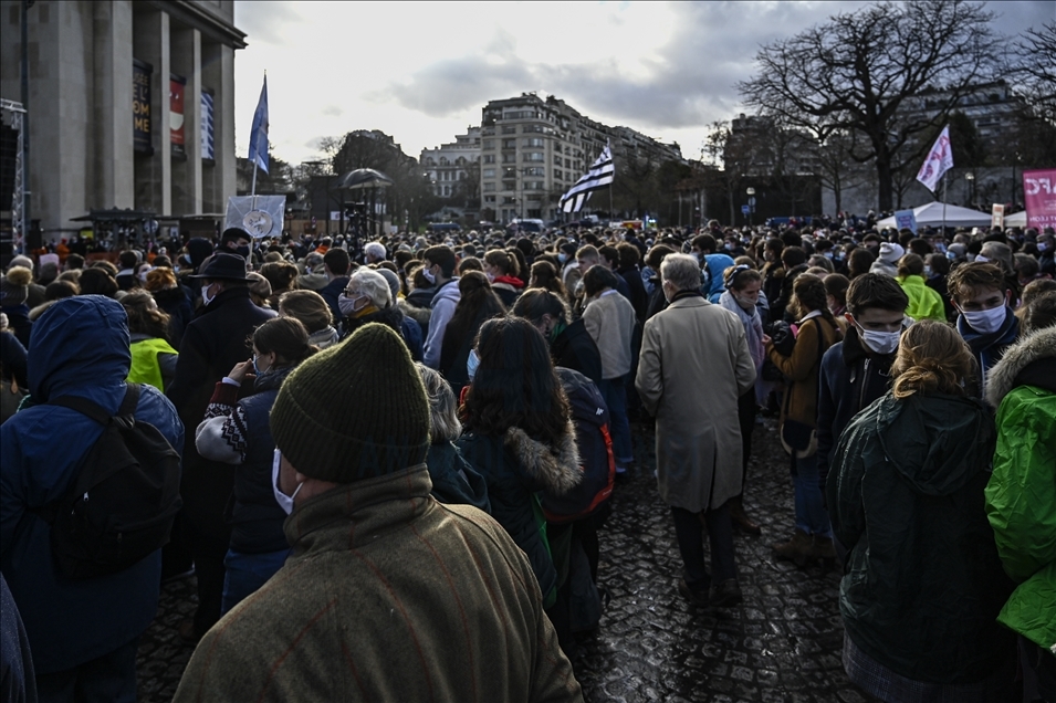 March for life at trocadero' place  in Paris on 17 January 2021
