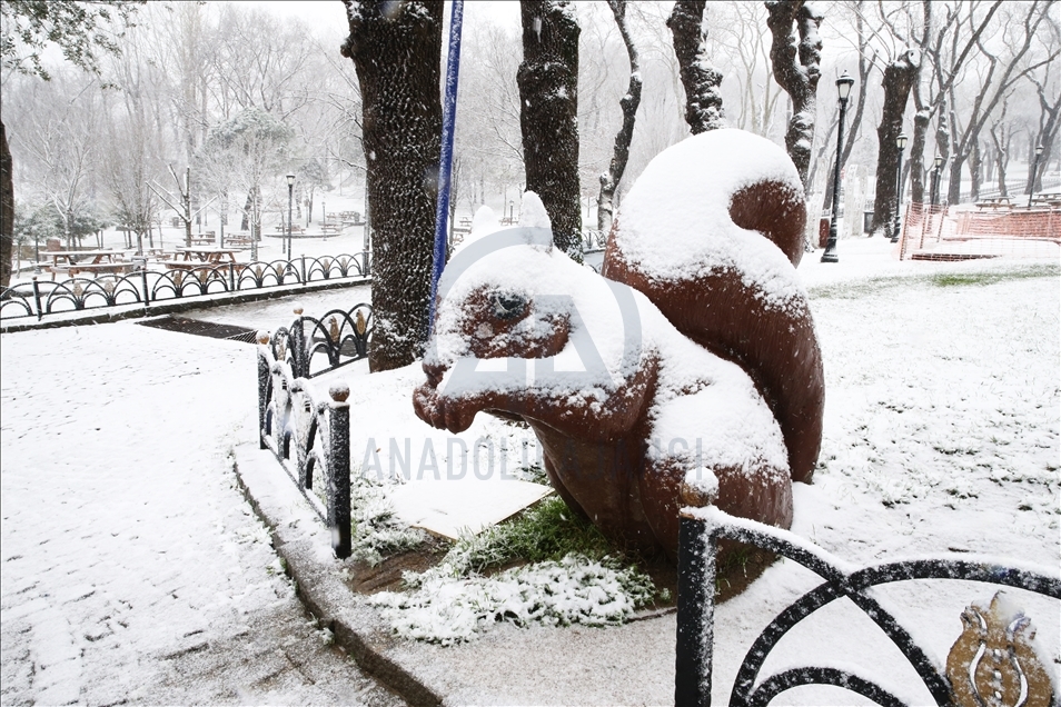 إسطنبول.. الثلوج تكسي المدينة بحلة بيضاء