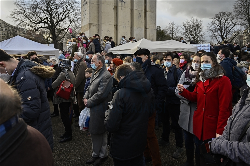 March for life at trocadero' place  in Paris on 17 January 2021