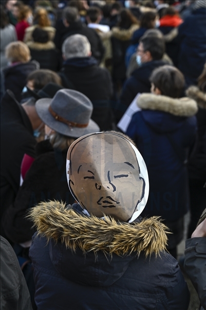 March for life at trocadero' place  in Paris on 17 January 2021
