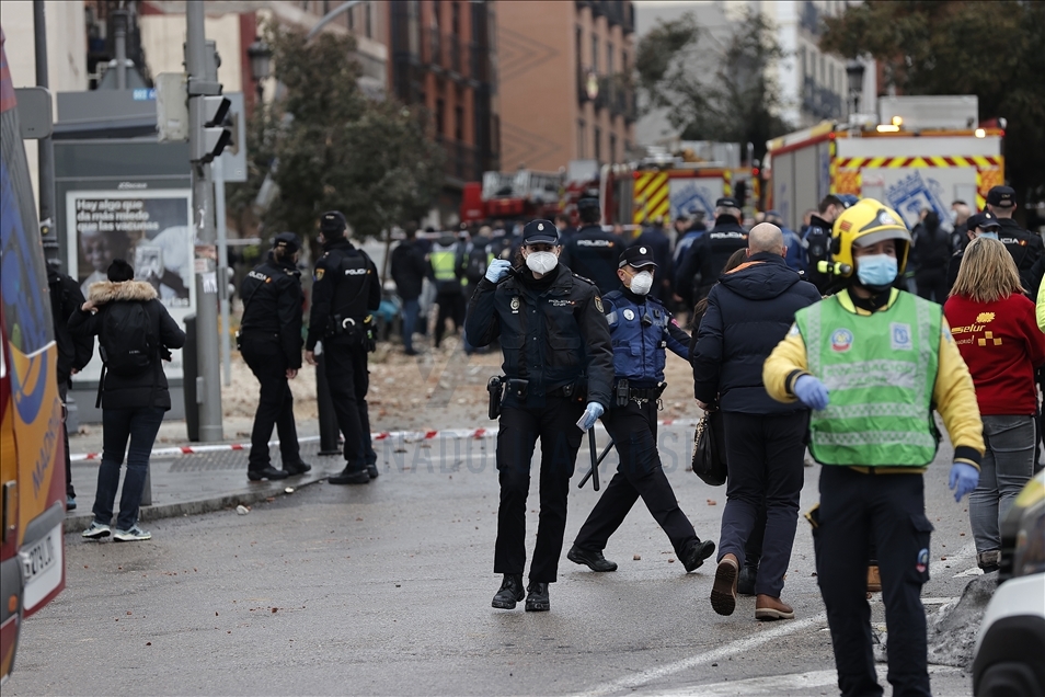 Madrid'de bir binada şiddetli patlama meydana geldi
