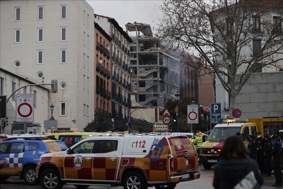 Madrid'de bir binada şiddetli patlama meydana geldi