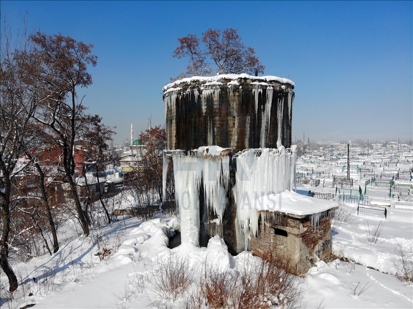Blanket of snow, ice covers Agri province, Turkey