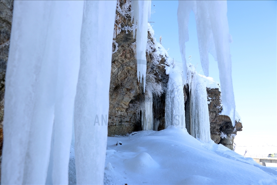 Blanket of snow, ice covers Agri province, Turkey