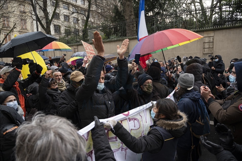 Unitary protest against the dismissals due to the Covid-19 epidemic in Paris, on the January 22, 2021