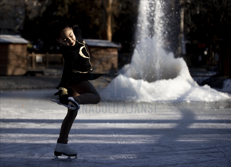 Ice skating at Kugulu Park in Ankara