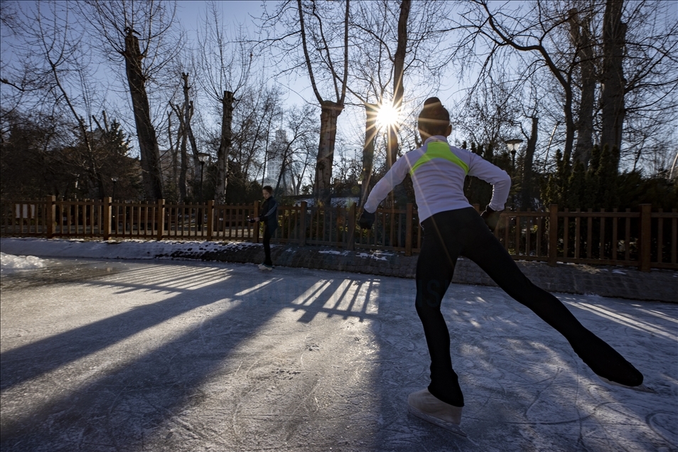 Ice skating at Kugulu Park in Ankara