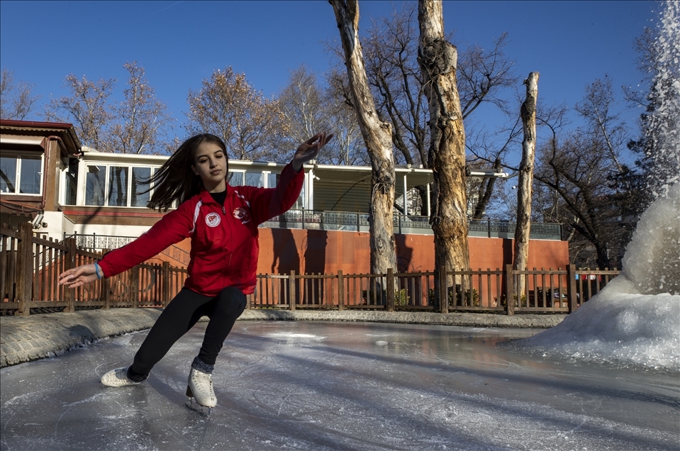 Ice skating at Kugulu Park in Ankara