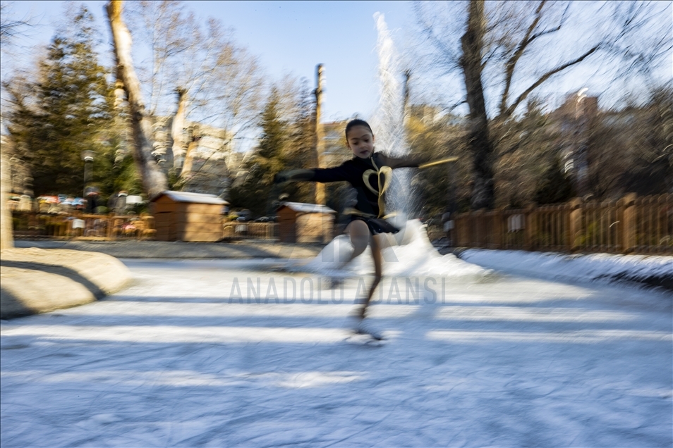 Ice skating at Kugulu Park in Ankara