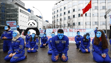 China's oppression policies against Uyghurs protested in Berlin