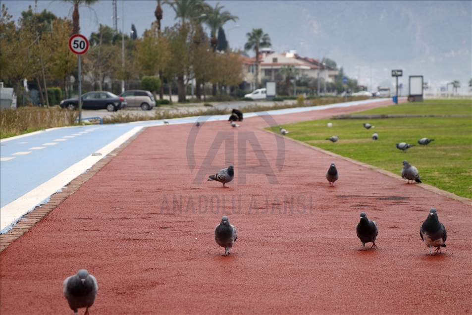 Antalya, Muğla, Isparta ve Burdur'da sokağa çıkma kısıtlaması nedeniyle sessizlik hakim