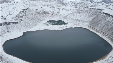 Ringed in a halo of white, Lake Narligol in Aksaray, central Turkey treats visitors with dazzling wintertime views.