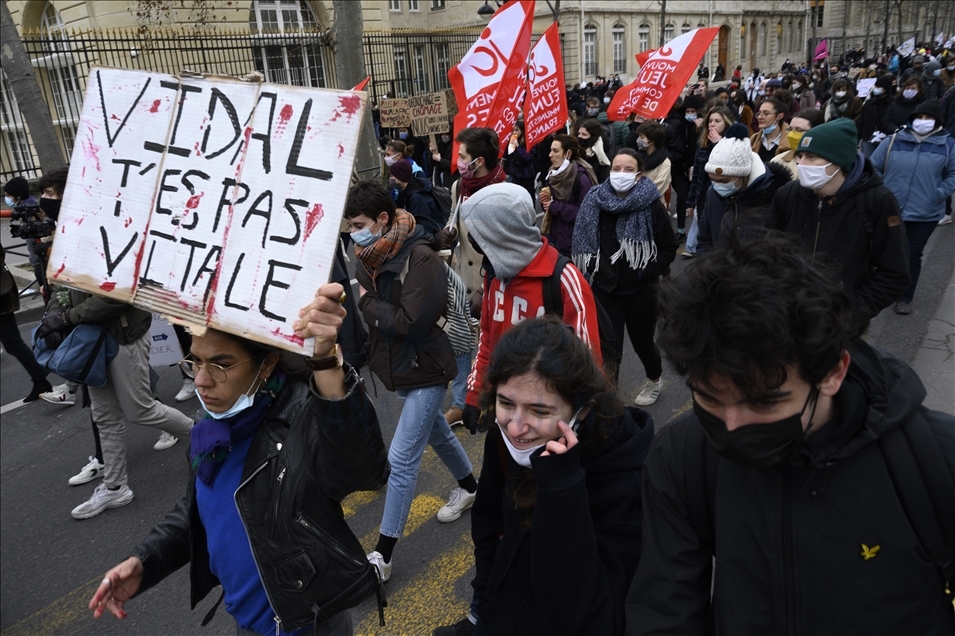 Demonstration of the Professors, Students and Nurses of the French National Education system in Paris, on January 26, 2021.