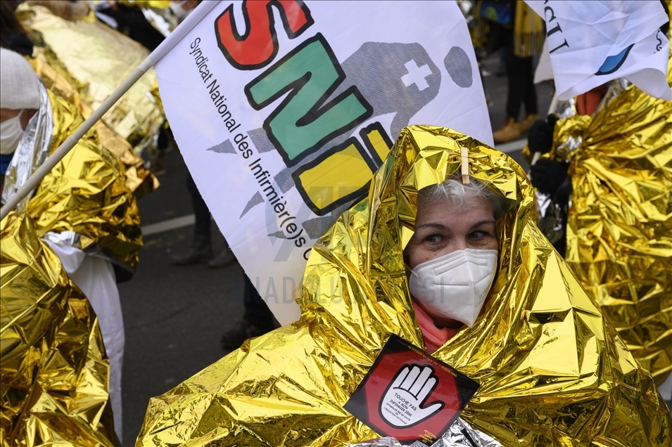 Demonstration of the Professors, Students and Nurses of the French National Education system in Paris, on January 26, 2021.