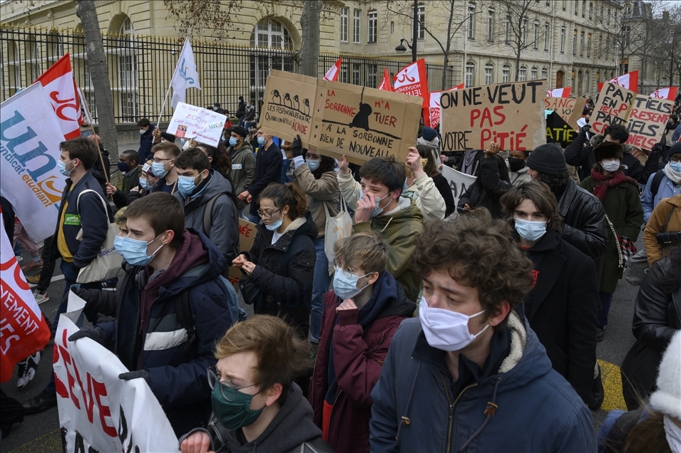 Demonstration of the Professors, Students and Nurses of the French National Education system in Paris, on January 26, 2021.