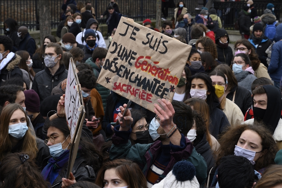 Demonstration of the Professors, Students and Nurses of the French National Education system in Paris, on January 26, 2021.