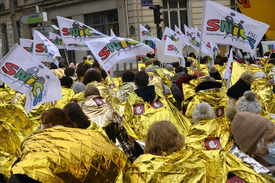 Demonstration of the Professors, Students and Nurses of the French National Education system in Paris, on January 26, 2021.