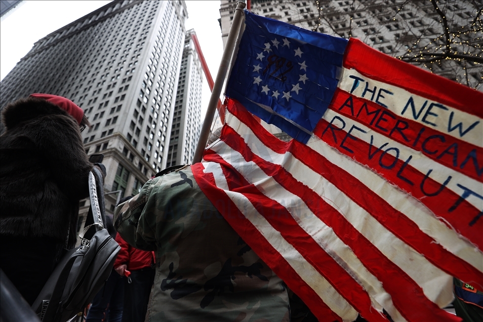 Manifestación "Re-Occupy Wall Street" (Volver a ocupar Wall Street) en Nueva York