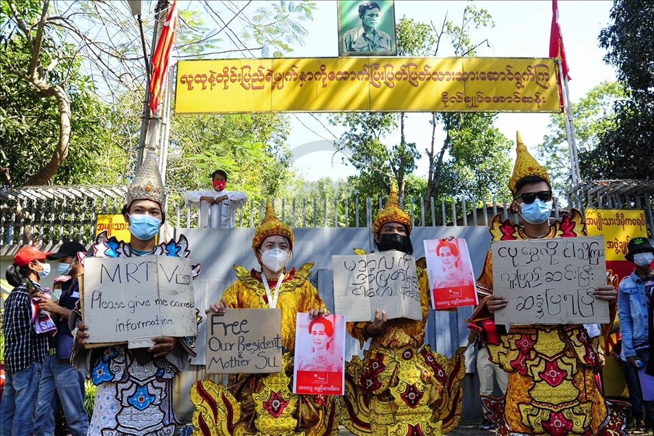 ادامه اعتراضات مردم میانمار علیه کودتا 