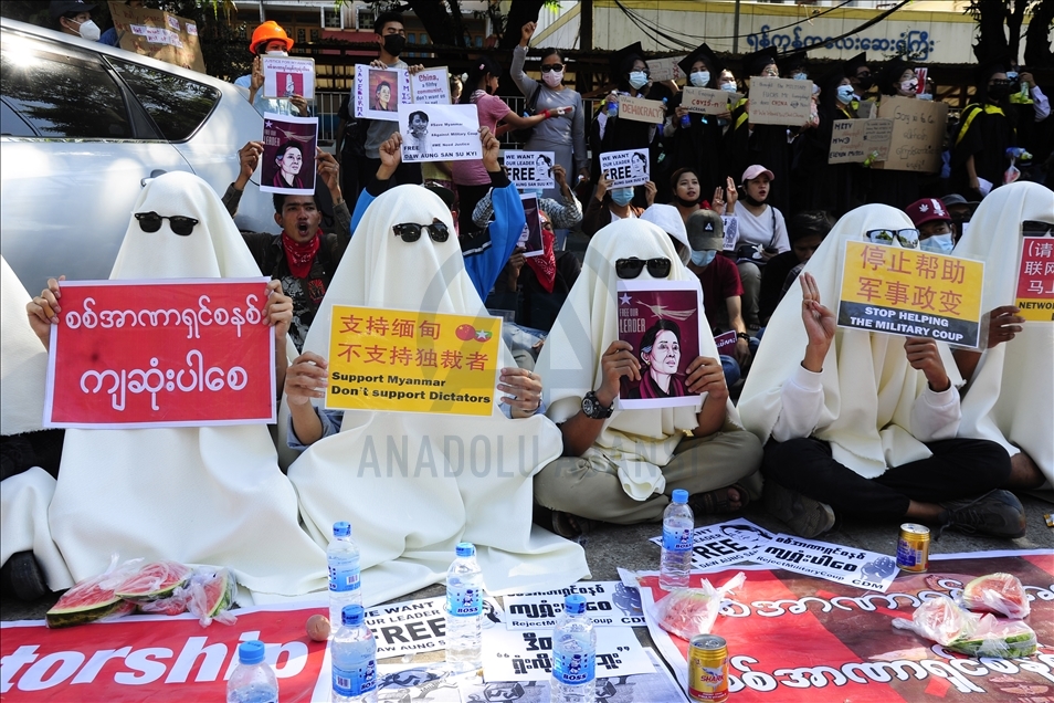 Protes anti-kudeta berlanjut di Myanmar