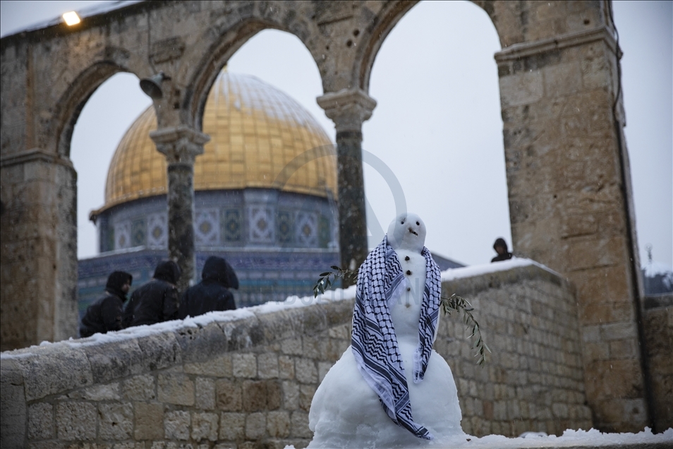 Jérusalem vêtue de blanc, sous la neige
