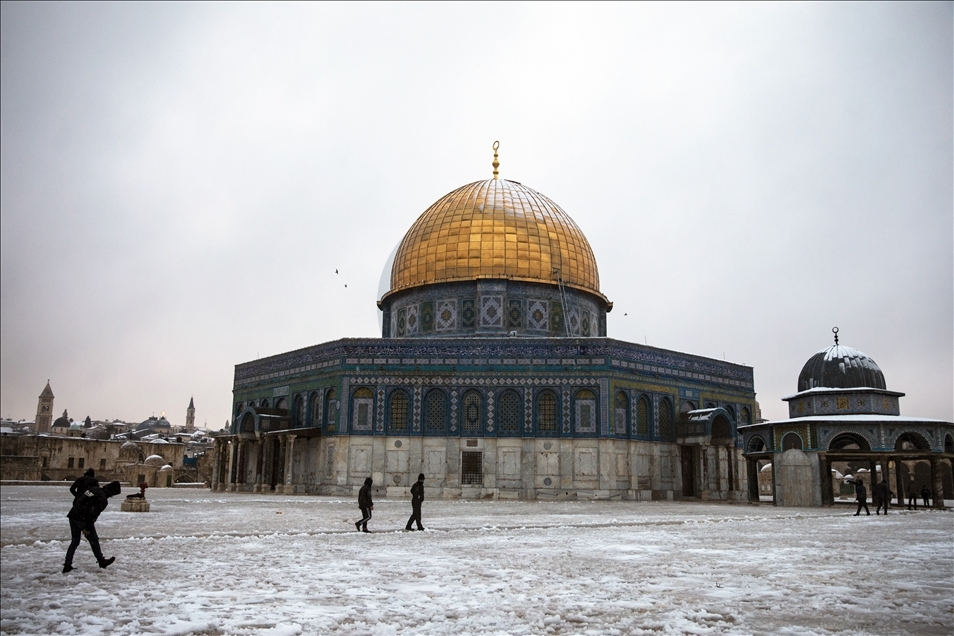 Jérusalem vêtue de blanc, sous la neige