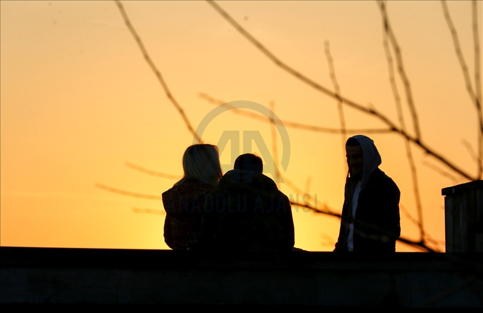 چشمانداز زیبای غروب آفتاب در استانبول