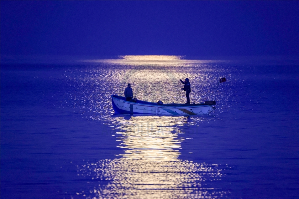Fishing in the moonlight in Turkey's Van