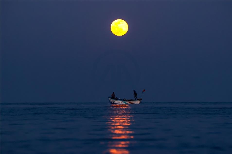 Fishing in the moonlight in Turkey's Van