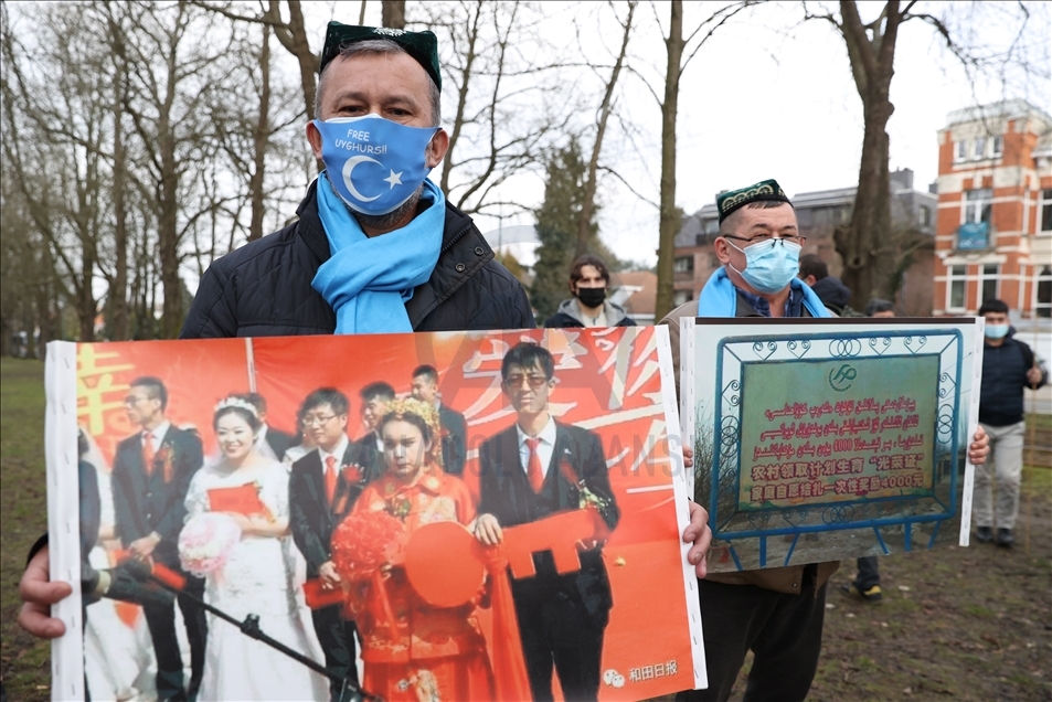 Protesta en Bruselas contra la política China hacia la minoría de los uigures