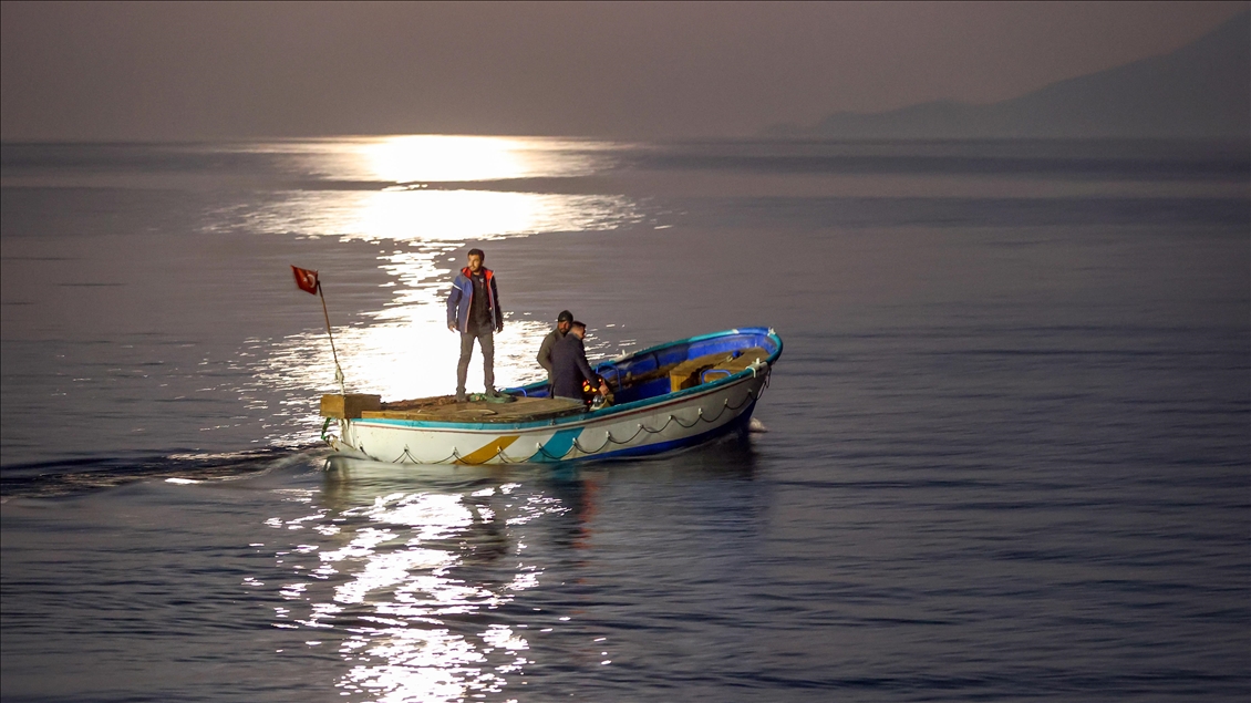 Fishing in the moonlight in Turkey's Van