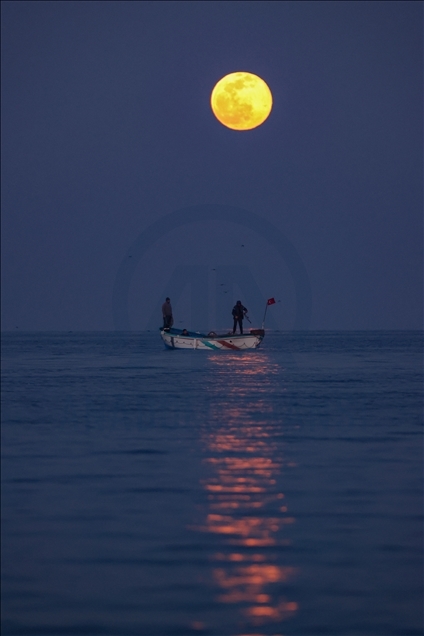 Fishing in the moonlight in Turkey's Van