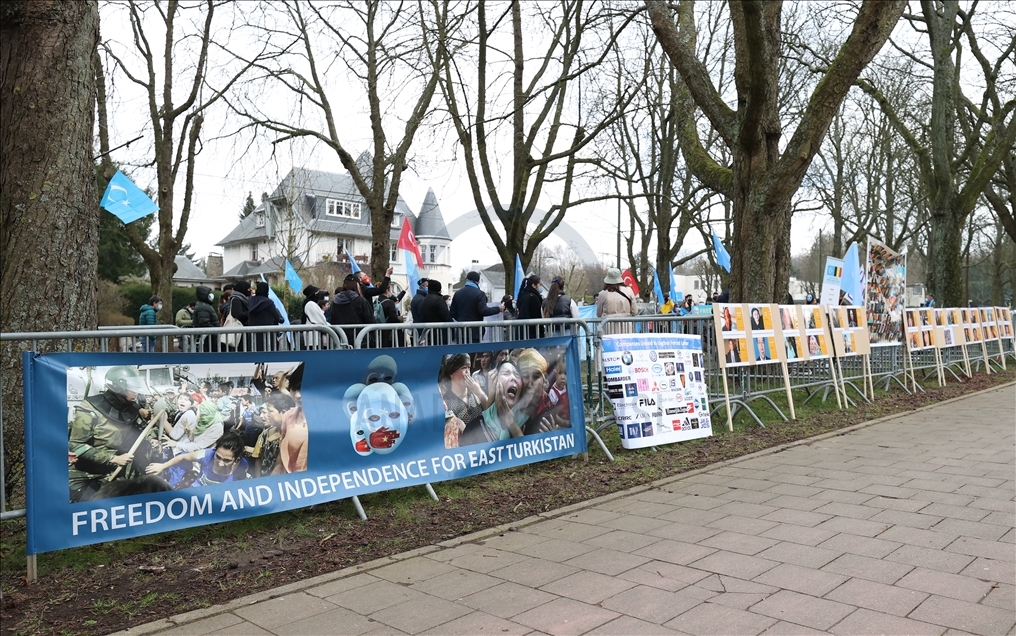 Protesta en Bruselas contra la política China hacia la minoría de los uigures