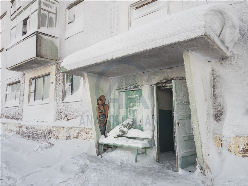 Russia's Vorkuta covered with ice and snow