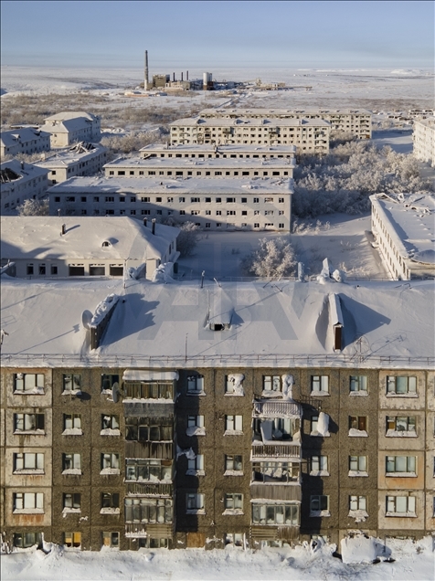 Russia's Vorkuta covered with ice and snow