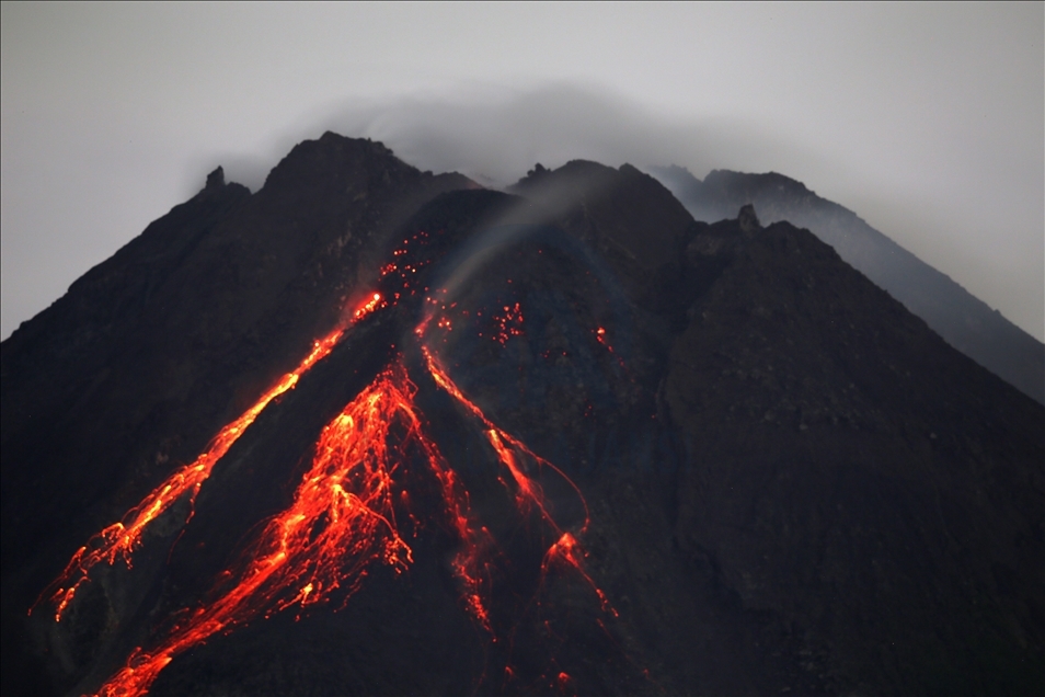 Mount Merapi volcanic activity in Indonesia
