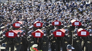 Funeral of 11 martyred soldiers in Turkish army helicopter crash in Bitlis