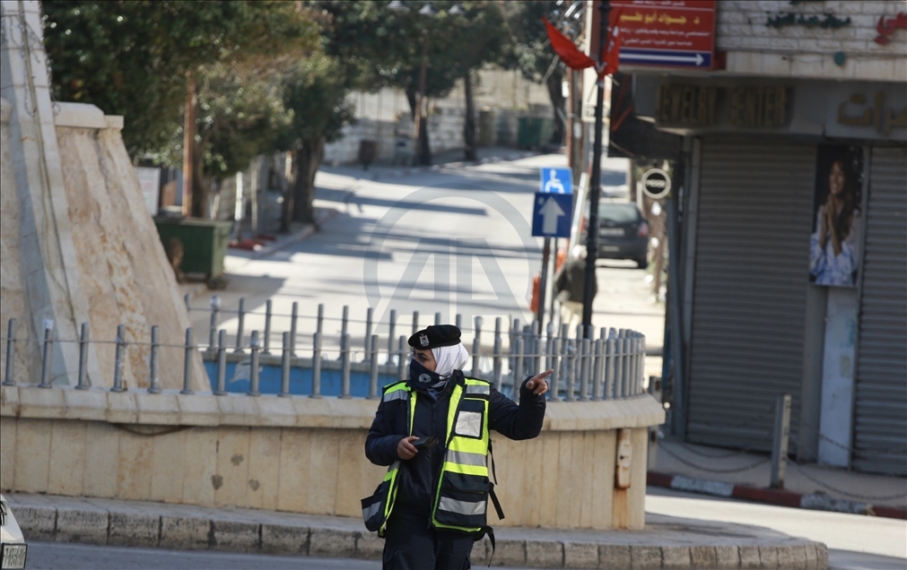 Batı Şeria’nın Ramallah kentinde Kovid-19 tedbirleri